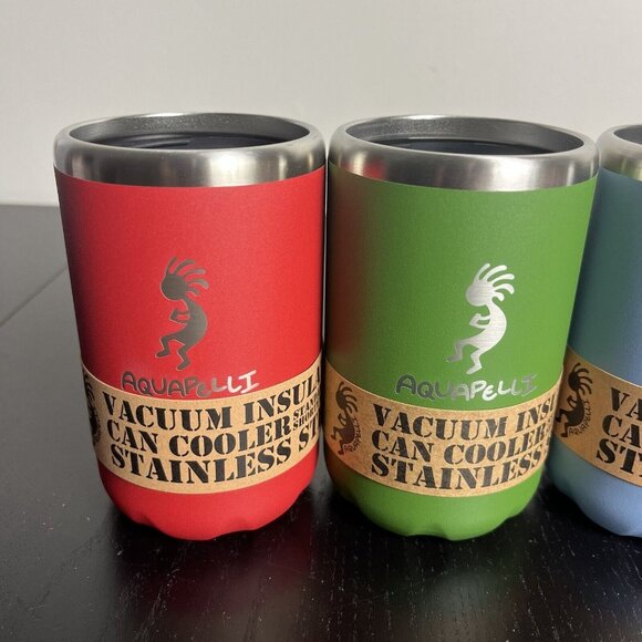 AQUAPELLI Vacuum Insulated Can Cooler, Lot of 4 Regular Size, Multicolor NEW - Picture 2 of 6